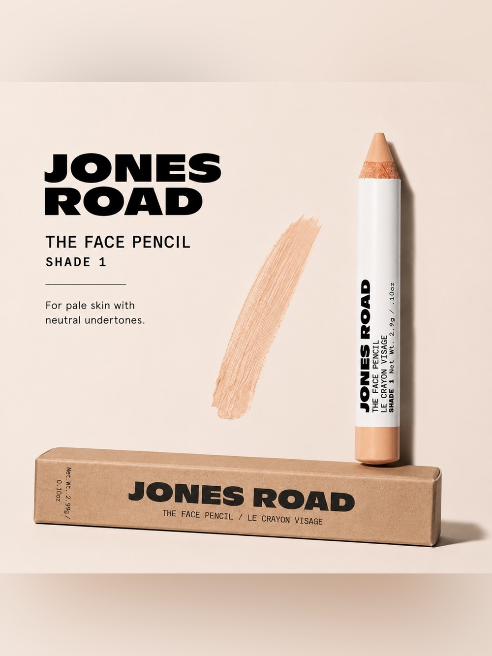 NEW/NIB Jones Road The Face Pencil - Shade 1